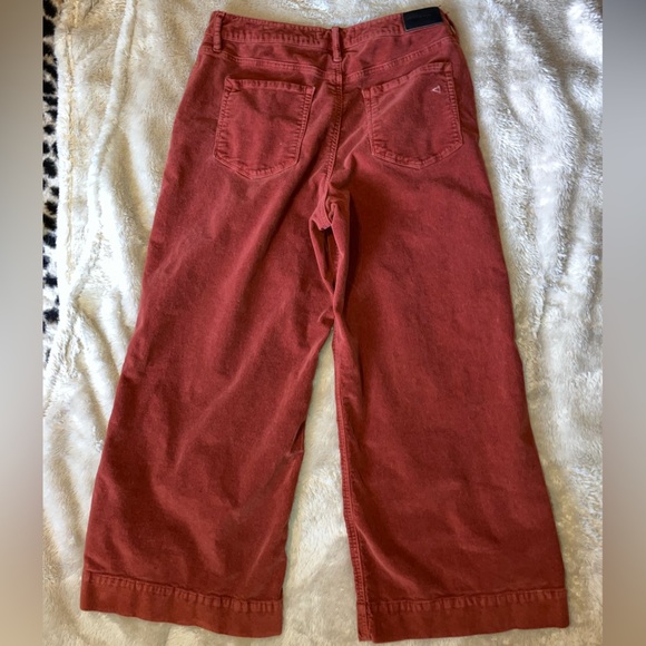 Hidden Jeans / Buckle Jeans- Rust-colored Wide-Leg Cropped Cords - Picture 2 of 11